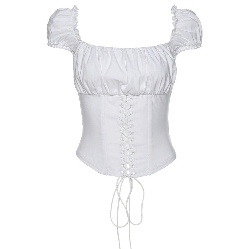 Square collar princess sleeve