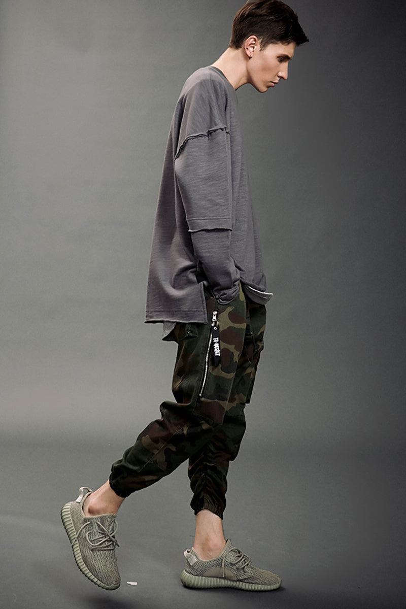 Asymmetric solid color sweater bottoming shirt