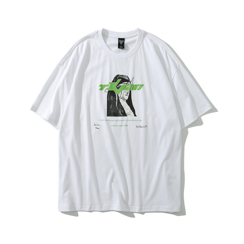 Dark Mourning Print Loose Short Sleeve