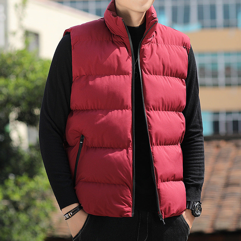 Casual Loose Padded Stand-collar Cardigan Men's Youth Fashion Jacket