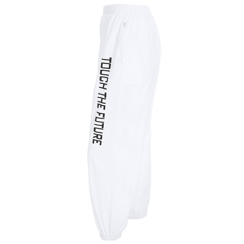 Printed letters hip-hop high waist casual track pants