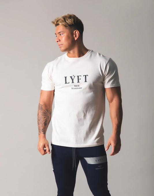 New Sports Men's Round Neck Cotton T-Shirt Fitness Short Sleeve