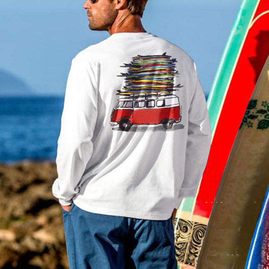 Casual Non-hooded Round Neck Printed Solid Color Sweatshirt