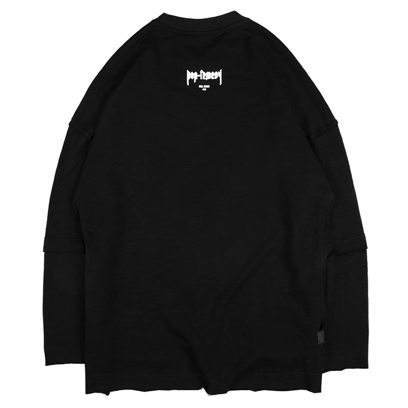 Asymmetric solid color sweater bottoming shirt