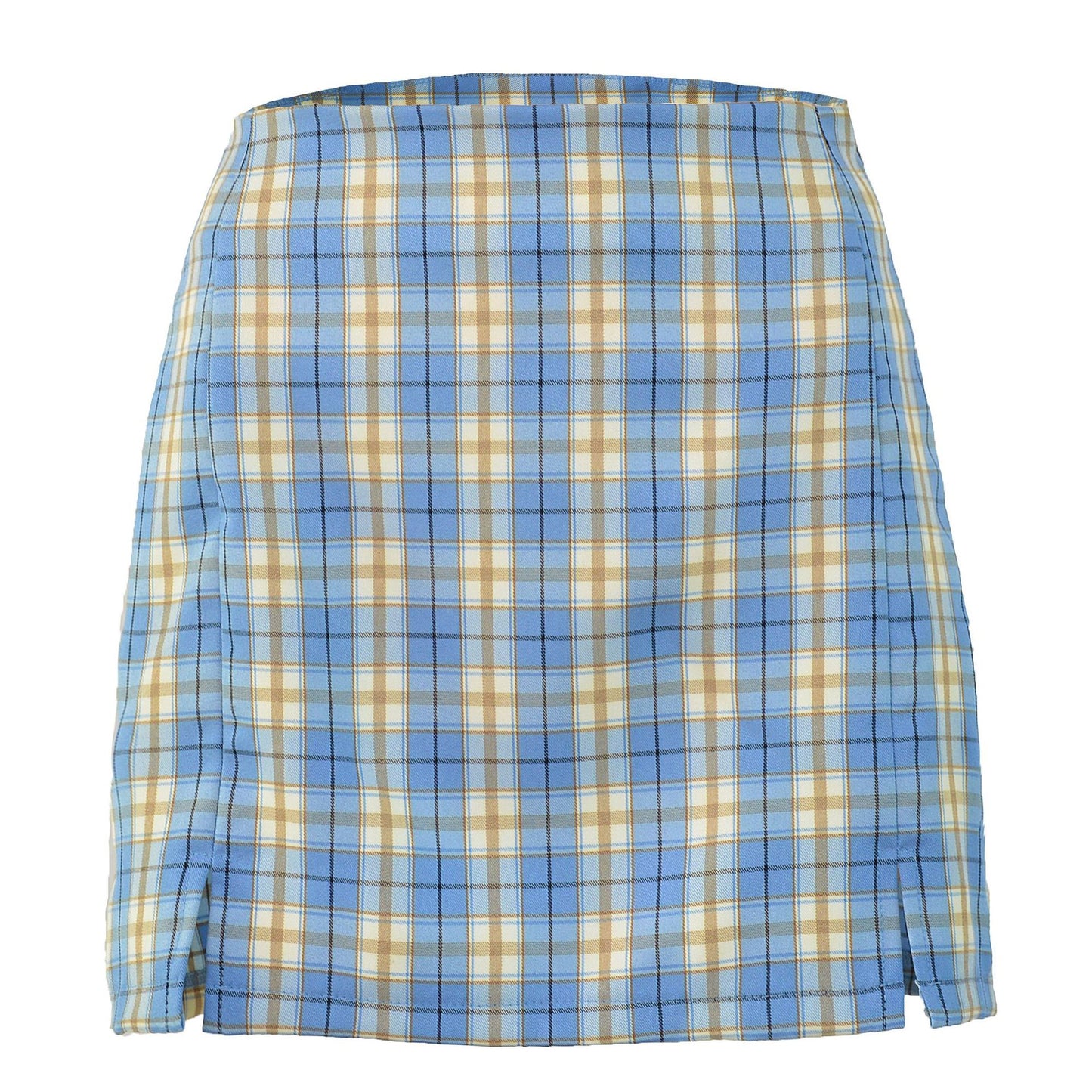 High Waist Plaid Skirt