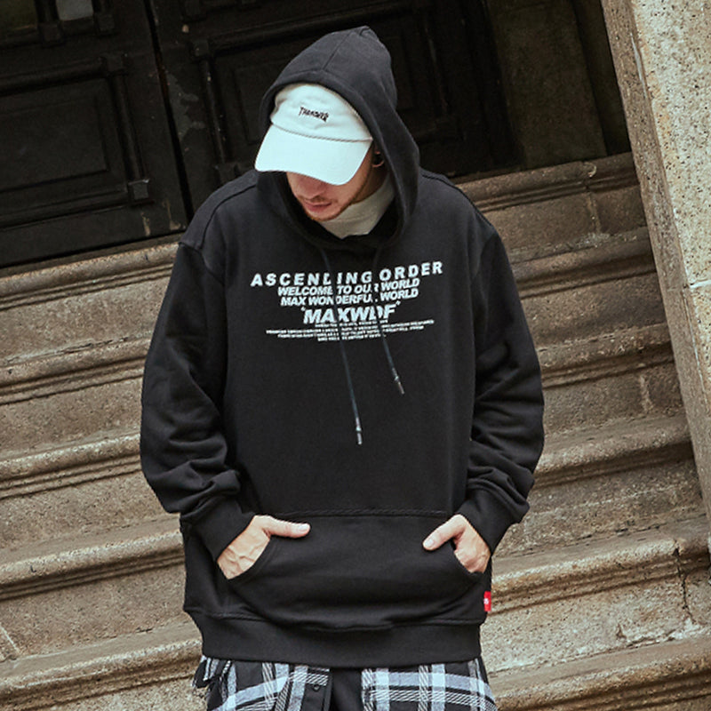 High Street Trend Embroidery Hooded Sweater Men