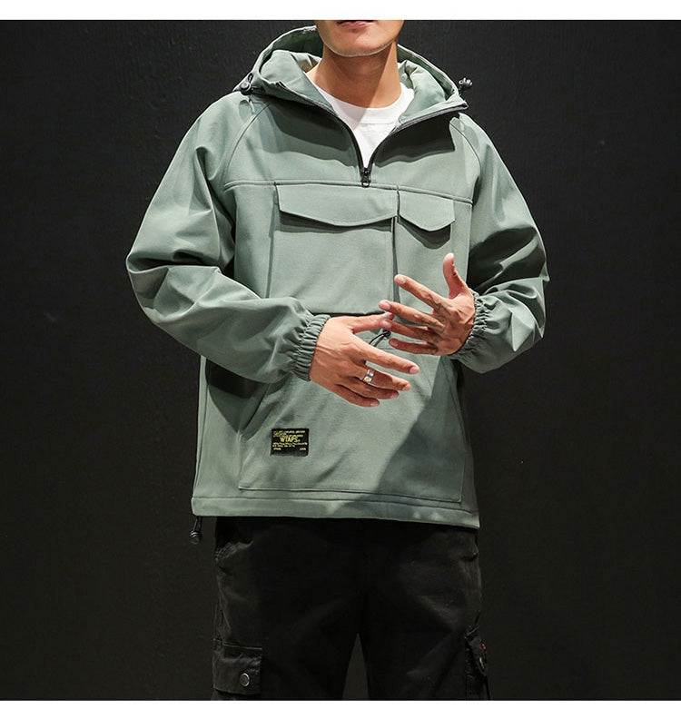 Add Fertilizer And Cashmere Multi-pocket Jacket Men