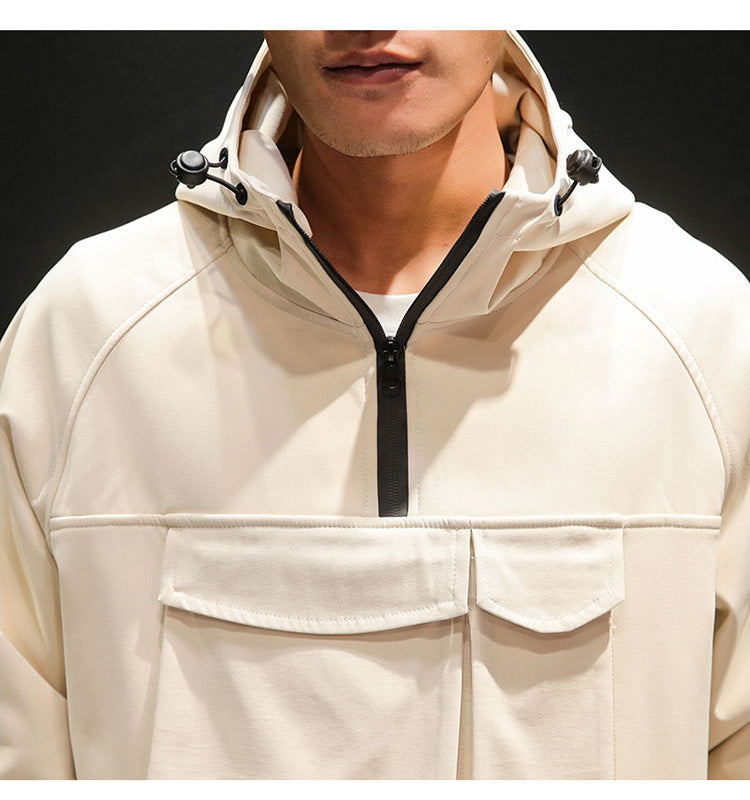 Add Fertilizer And Cashmere Multi-pocket Jacket Men