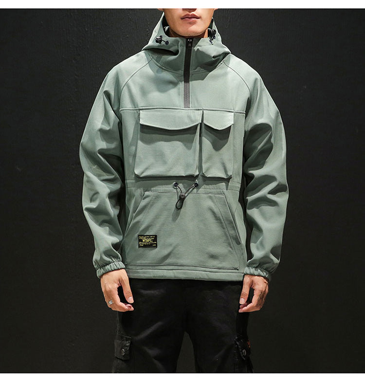 Add Fertilizer And Cashmere Multi-pocket Jacket Men