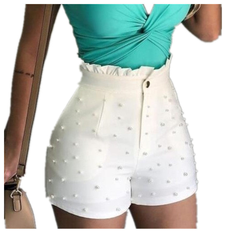 Women's Shorts Cannon Beads Solid Color Sexy Shorts Women