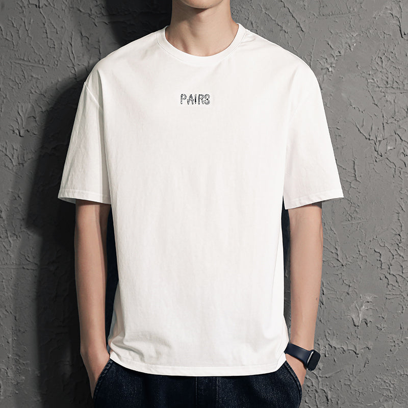 New Summer Round Neck Embroidery Tide Brand Loose Men'S Top Clothes