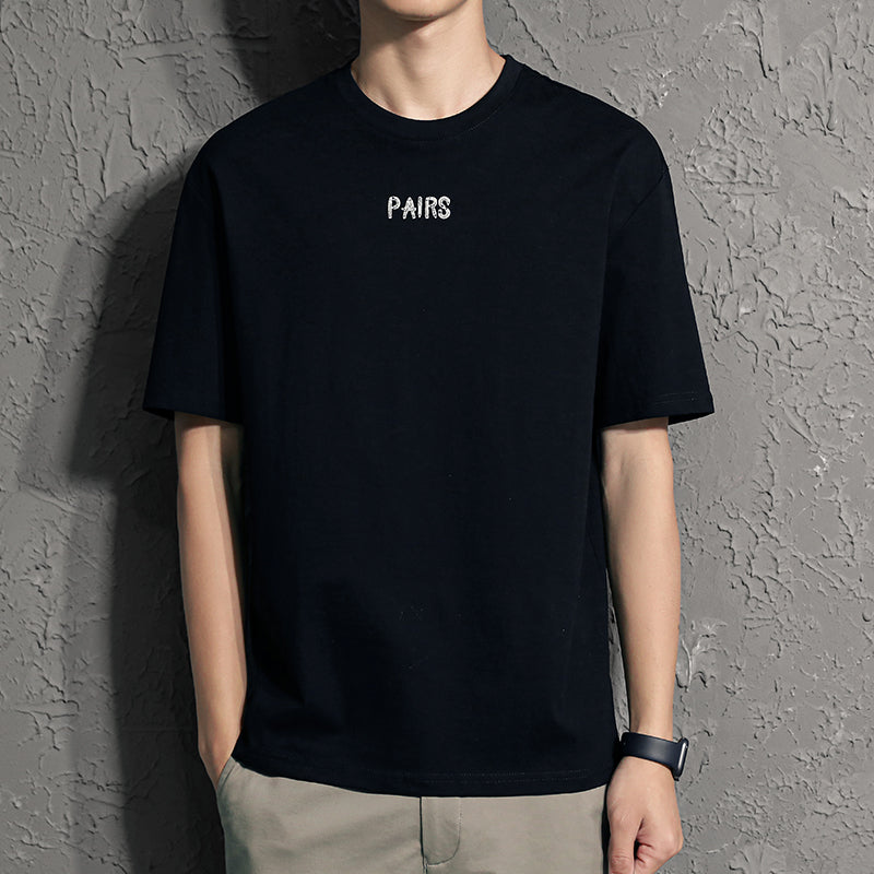 New Summer Round Neck Embroidery Tide Brand Loose Men'S Top Clothes