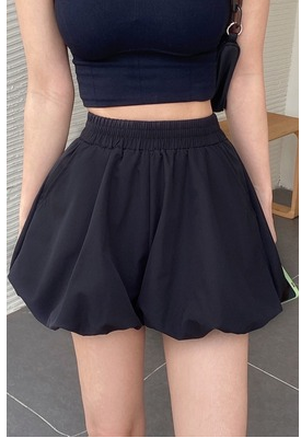 Black High-Waisted Thin Wide-Leg Shorts Summer New Loose Pants