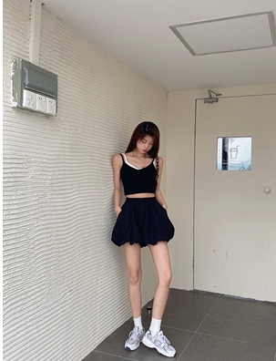 Black High-Waisted Thin Wide-Leg Shorts Summer New Loose Pants