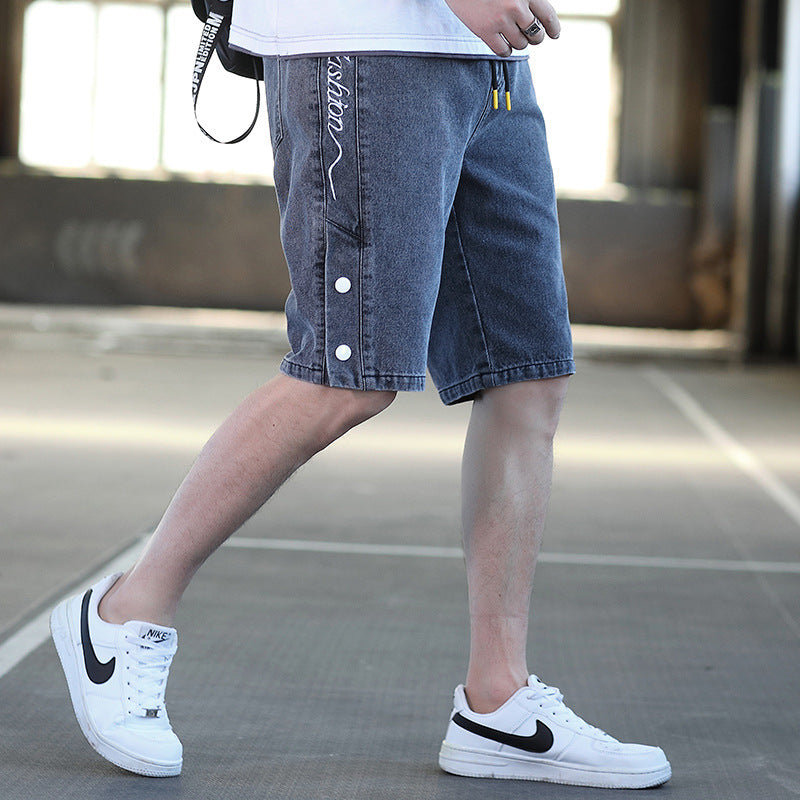 Summer Men's Denim Shorts Men's Five-point Shorts