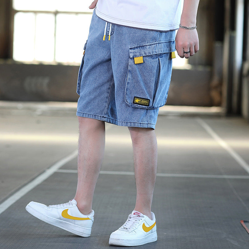 Summer Men's Denim Shorts Men's Five-point Shorts