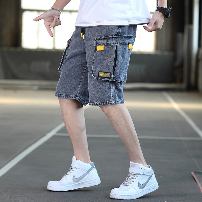 Summer Men's Denim Shorts Men's Five-point Shorts