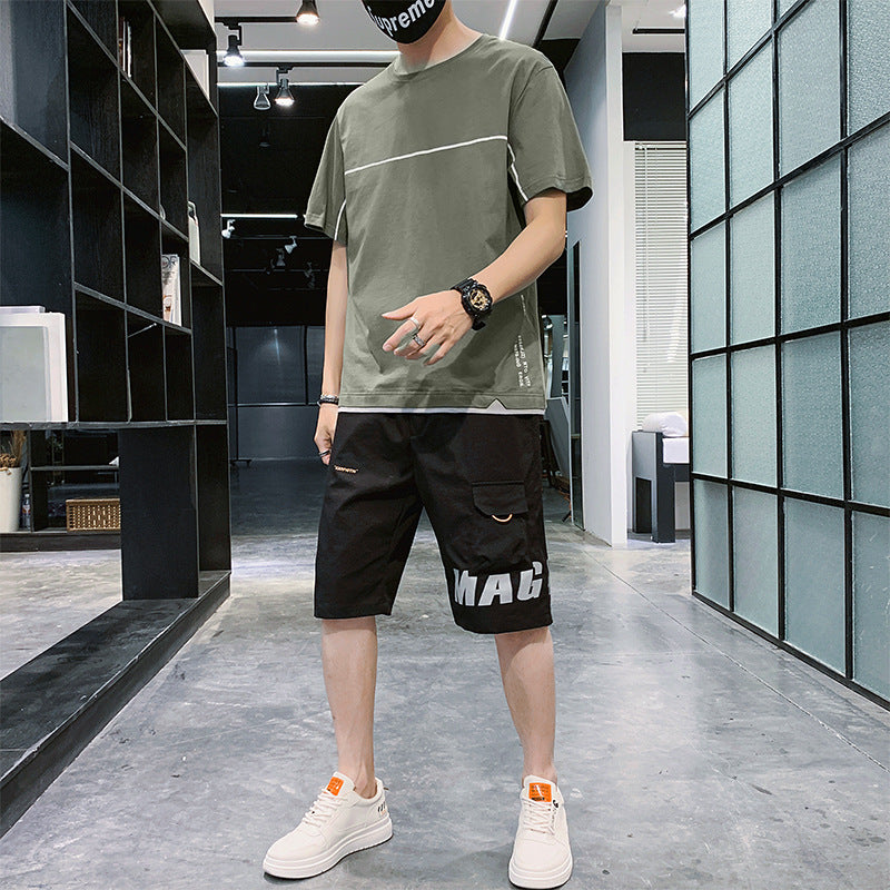 Men'S Short Sleeve T-Shirt Shorts Suit