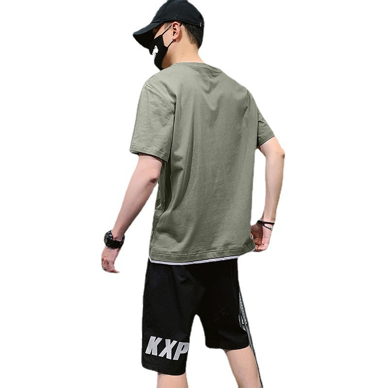 Men'S Short Sleeve T-Shirt Shorts Suit