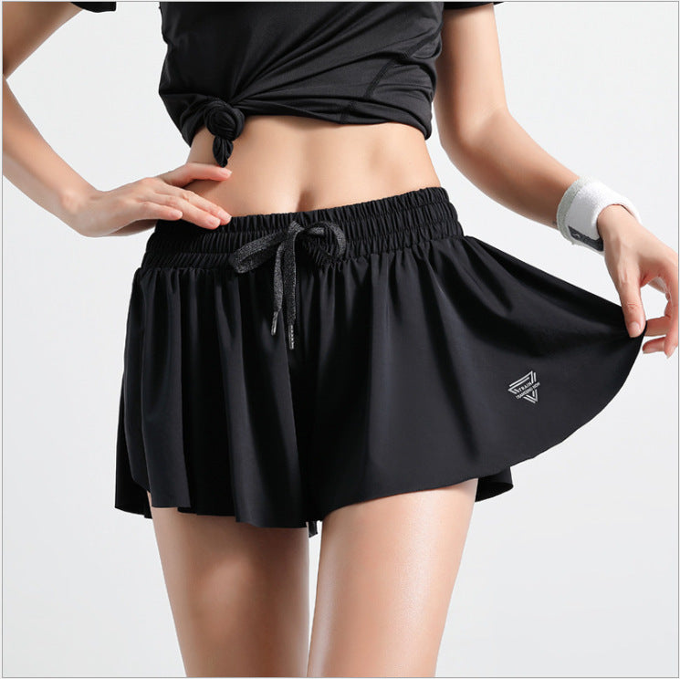 Women Hight Elastic Running Shorts Anti-light