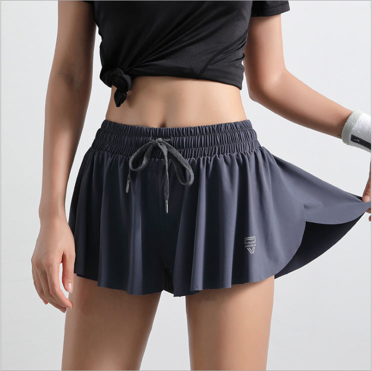 Women Hight Elastic Running Shorts Anti-light