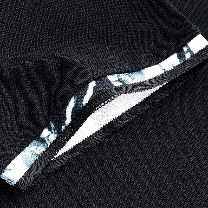 Hong Kong style black slim-fit short-sleeved t-shirt