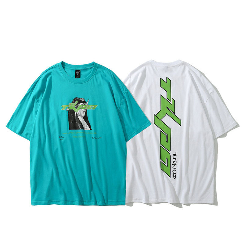 Dark Mourning Print Loose Short Sleeve