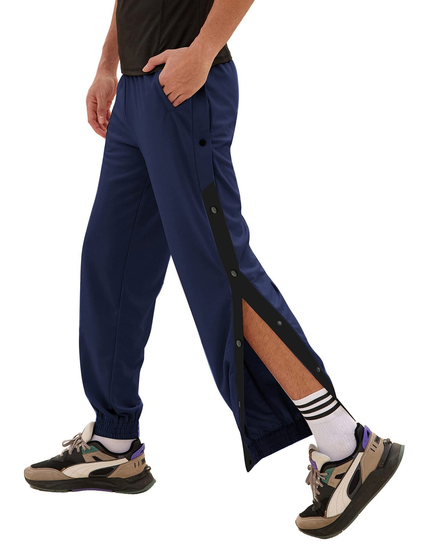 Men's Row Button Pants Loose Tappered Sports