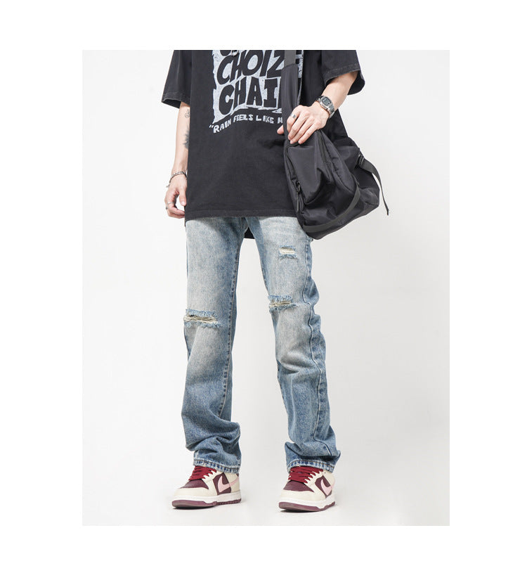 American Style Loose Men's And Women's Ripped Jeans