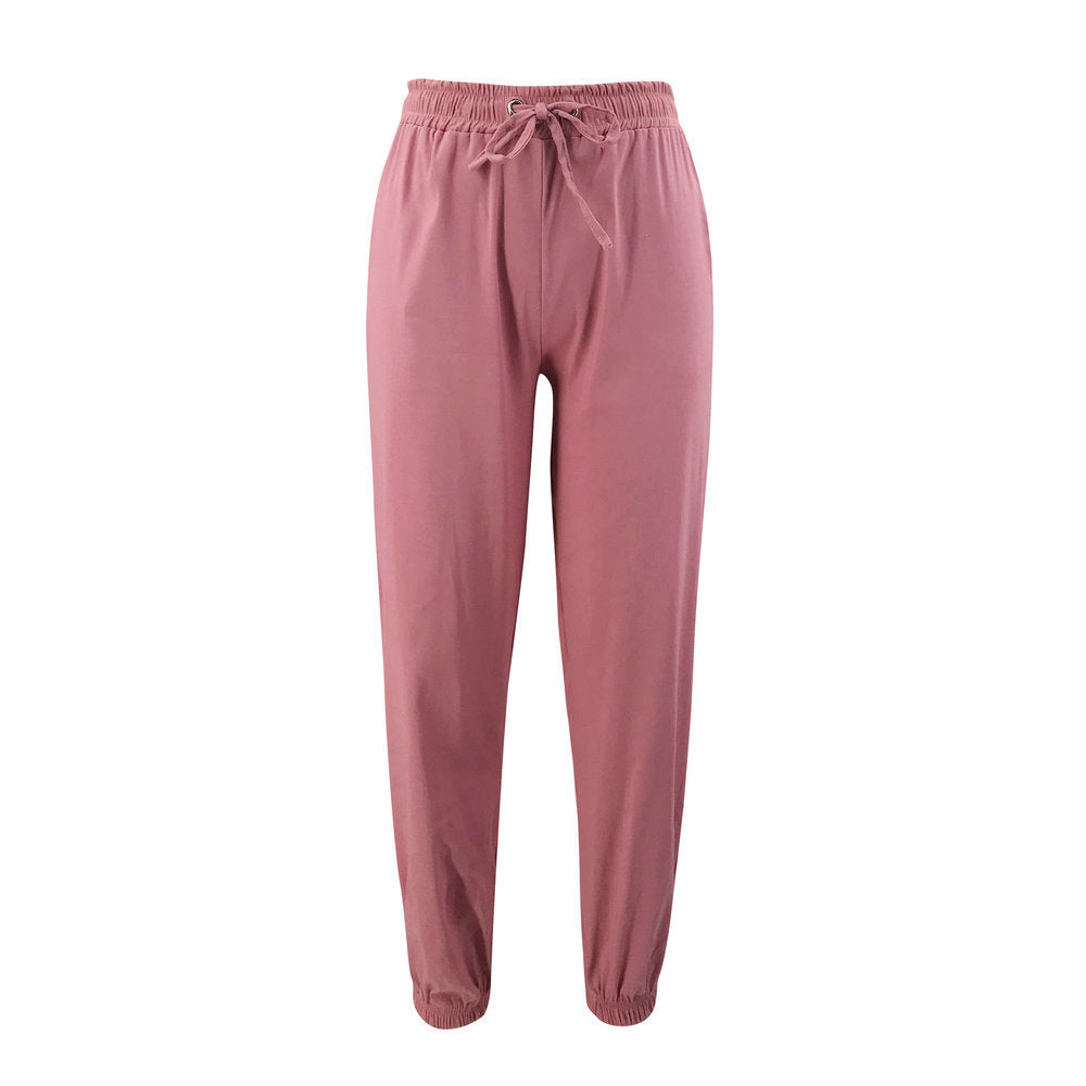 Solid color long slacks