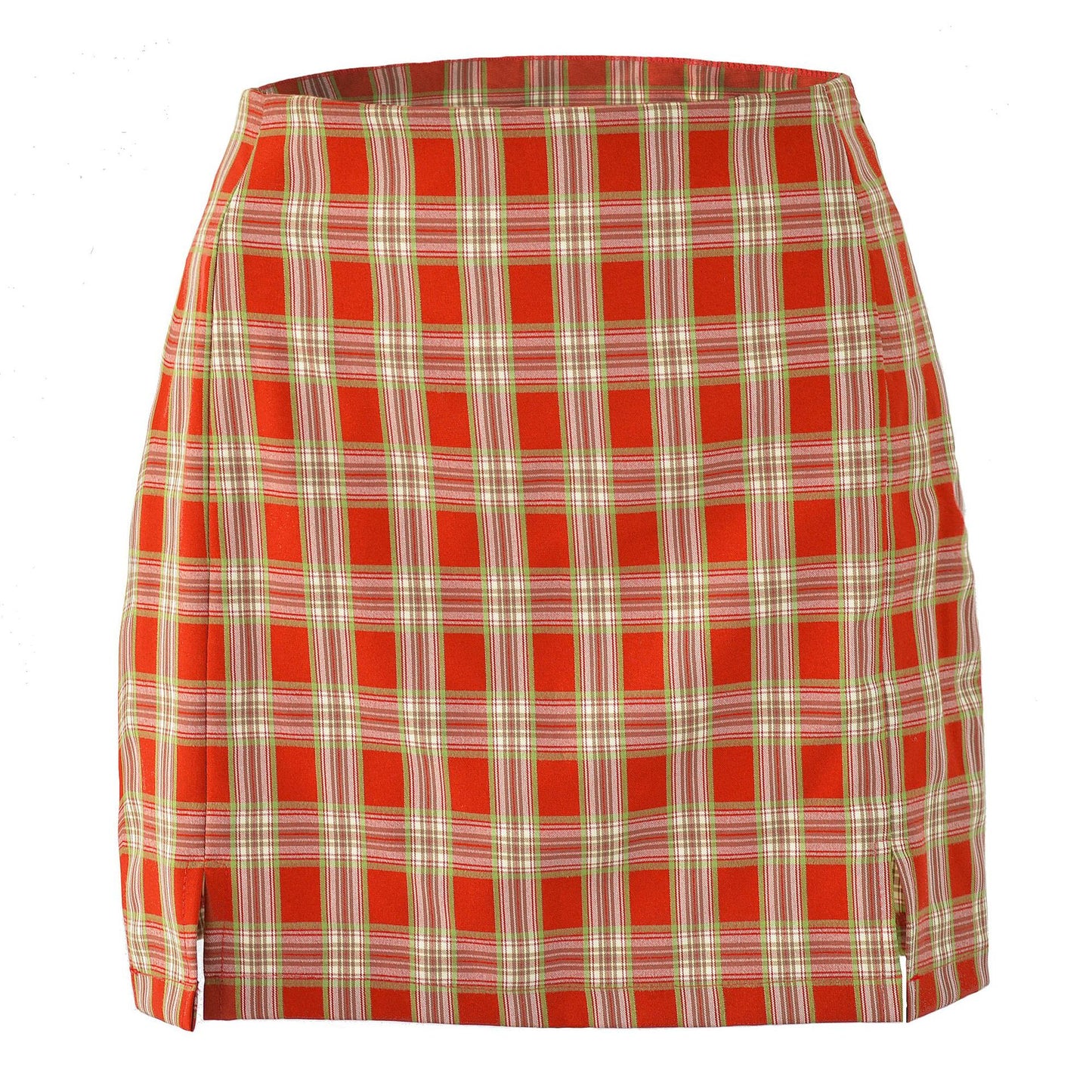 High Waist Plaid Skirt