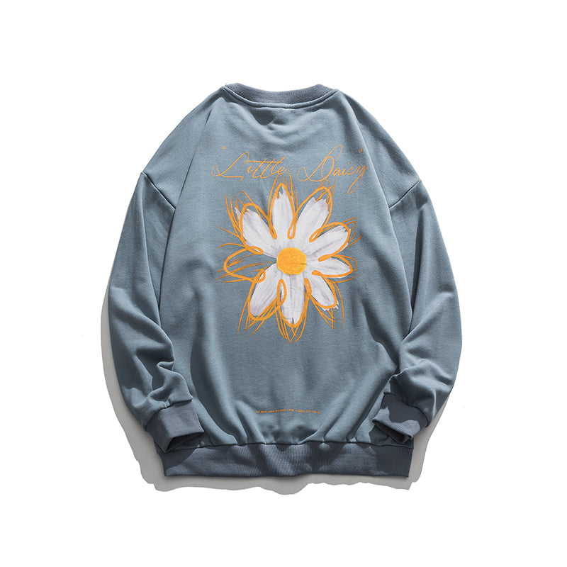 Men's autumn daisy print sweatshirt