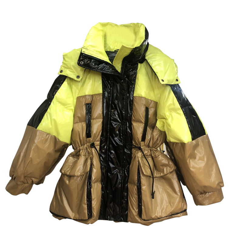 Contrast down jacket