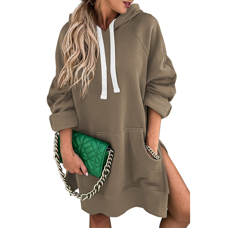 Solid Color Mid-length Loose-fitting Women's Sweater