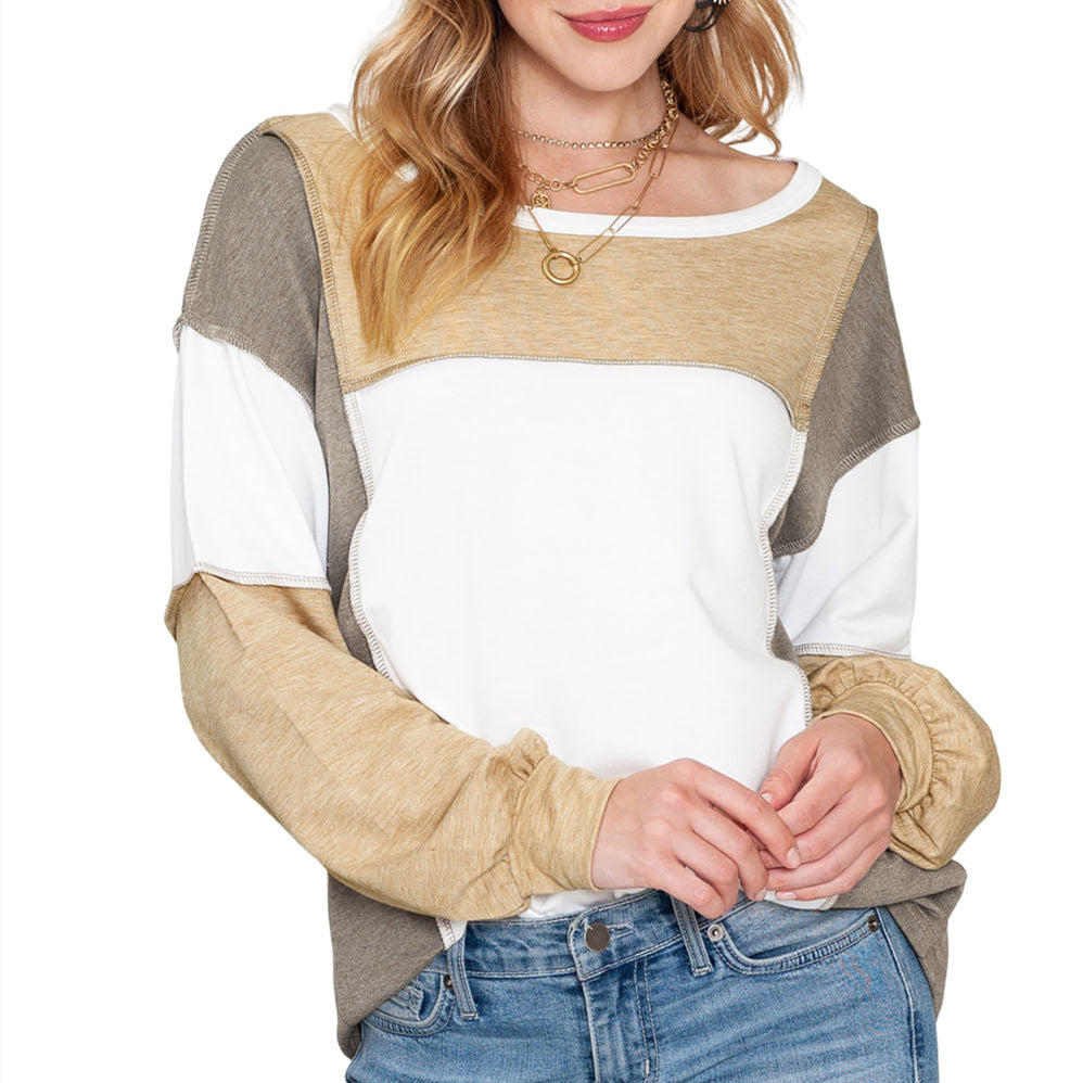 Round Neck Multicolor Pullover Fashion Loose Casual Sweater