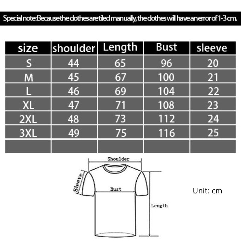 Men's 3D Digital Printing Casual Round Neck Short Sleeves