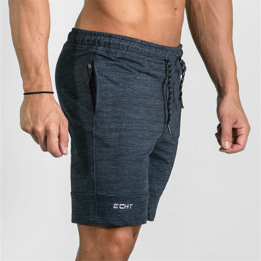 2021 Summer Men's Gyms Shorts Bodybuilding Clothing Men Fitness Zipper Pathwork Workout Cotton Shorts