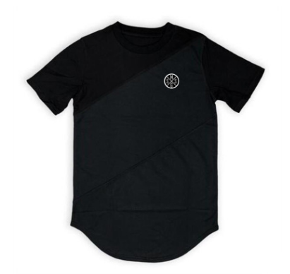 Breathable mesh cotton stitching casual trend short sleeve