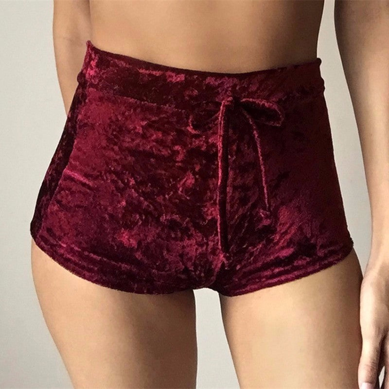 Flannel Elastic Laced Pleated Track Shorts