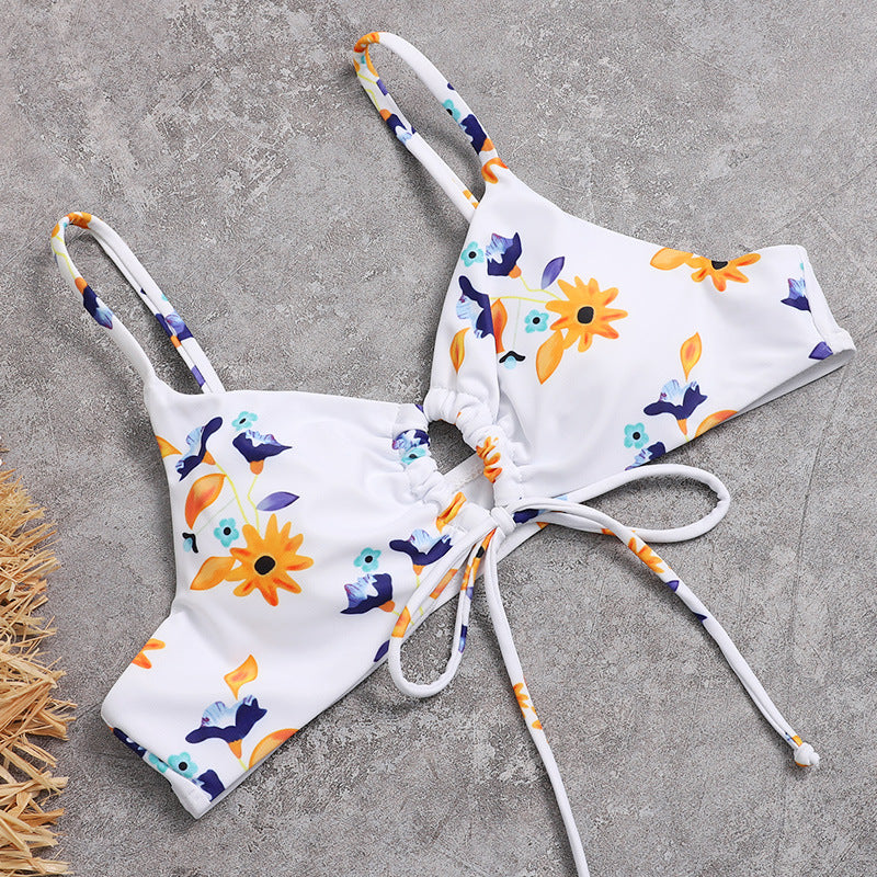 Contrast Floral Print Bikini Europe And America