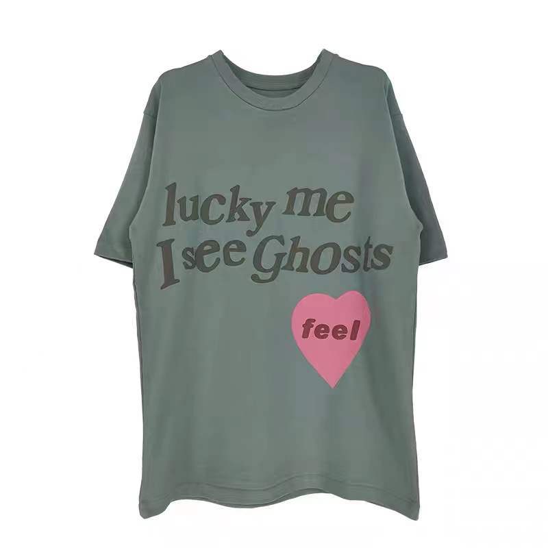 Kid See The Ghosts Big Talker Love Foam Letter Short Sleeve Ouyang Nana Same Type T-shirt