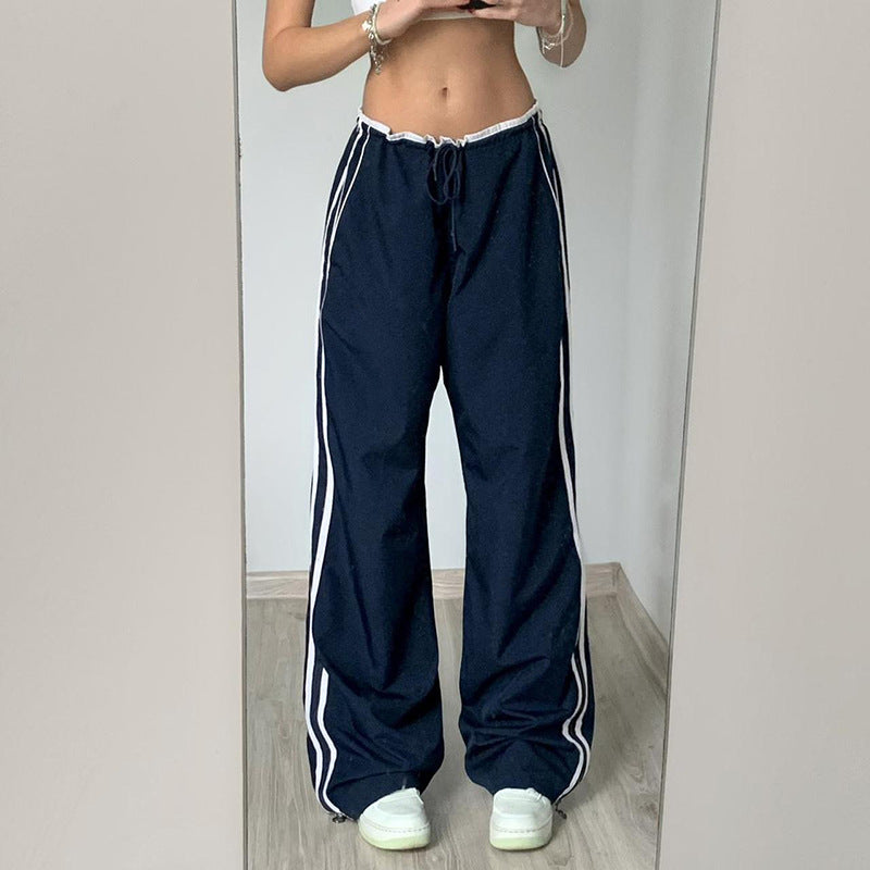 Striped Sports Pants Women Baggy Casual Classic Track Sweatpants Trousers