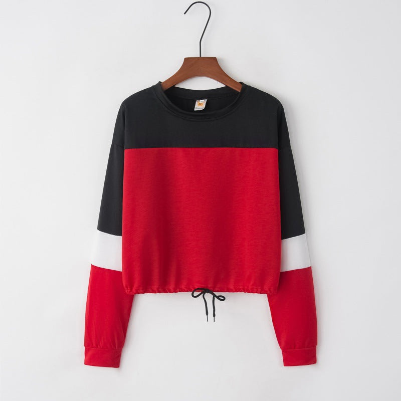 Tether Stitching Long Sleeve Crew Neck Sweater