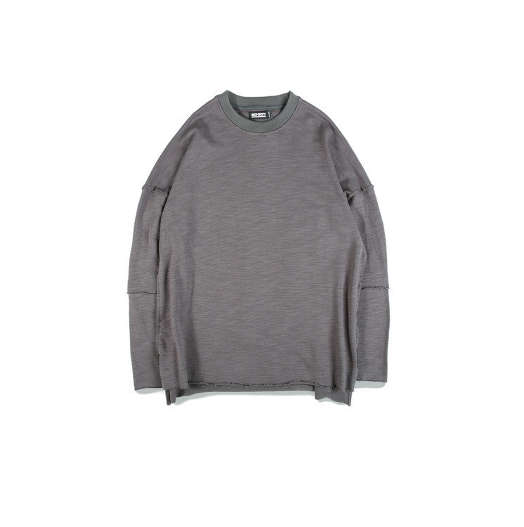 Asymmetric solid color sweater bottoming shirt