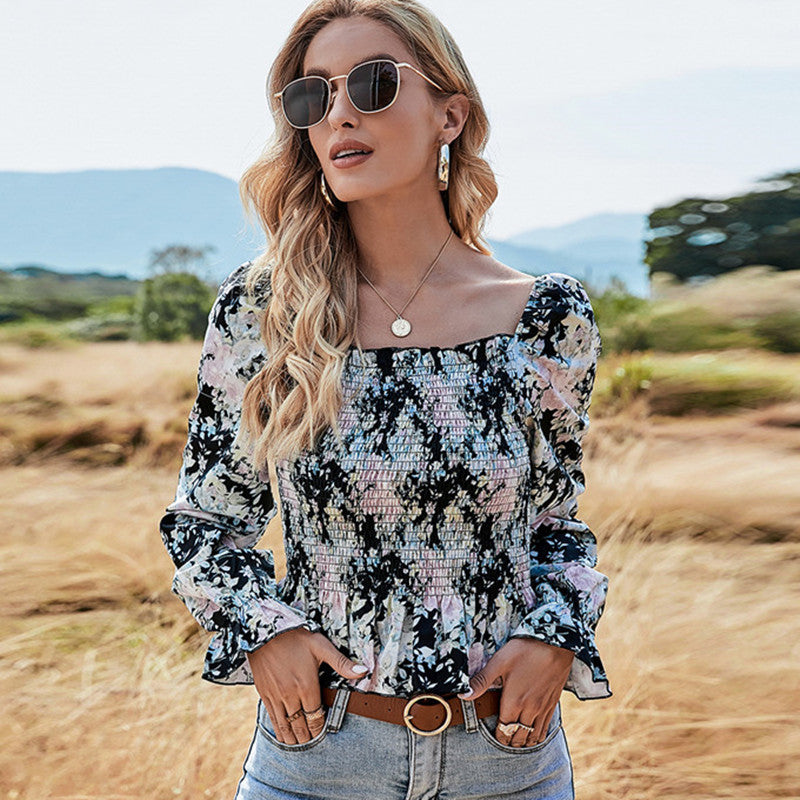 Spring Long Sleeve Women T -Shirt Fashion Print Ladies Tops