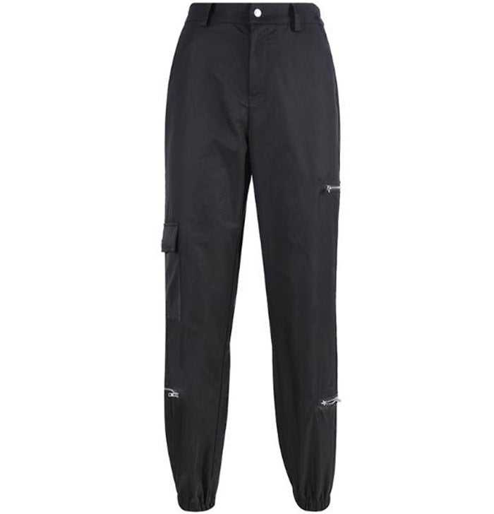 Metal zipper splice for pocket leggings