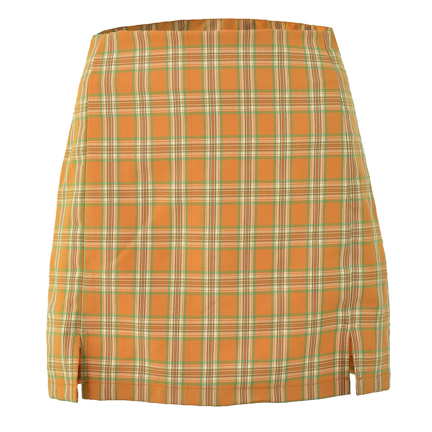 High Waist Plaid Skirt