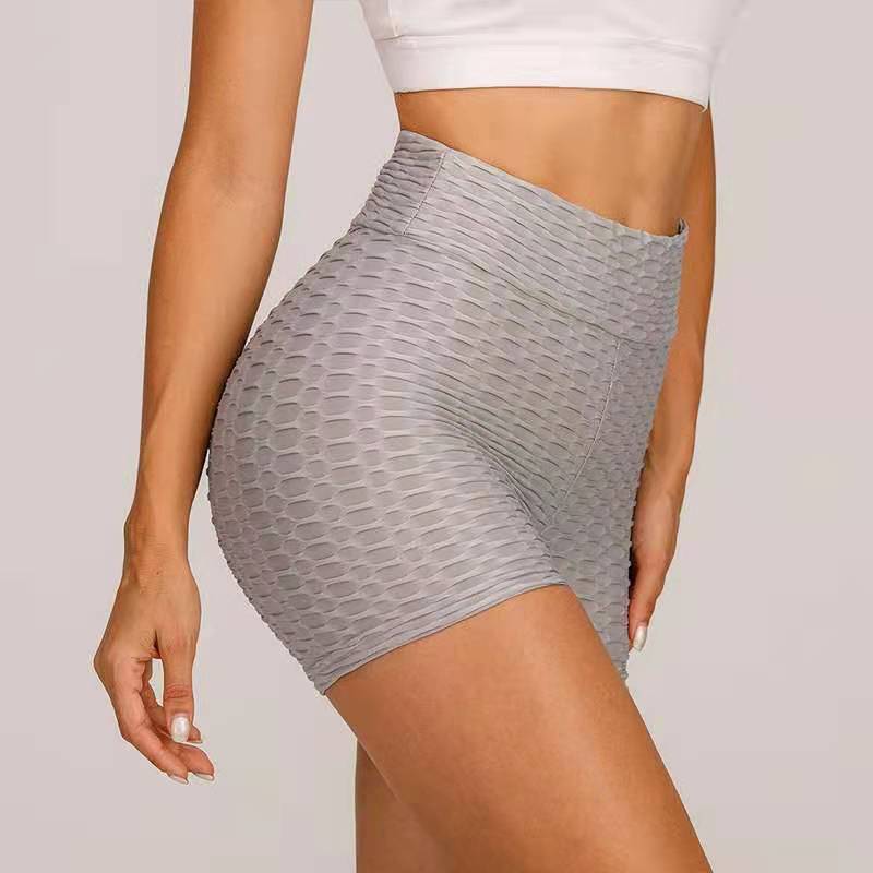 Yoga Pants Bubble Shorts Jacquard Yoga Sports Fitness Shorts Hip-fitting Shorts