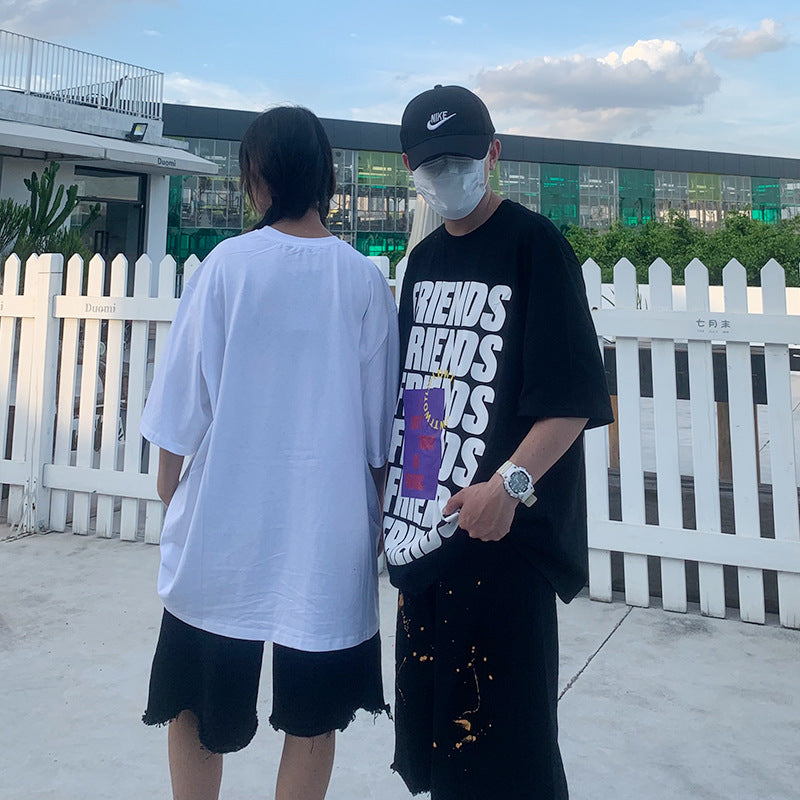 Street String Letter Printing Short Sleeve Fashion