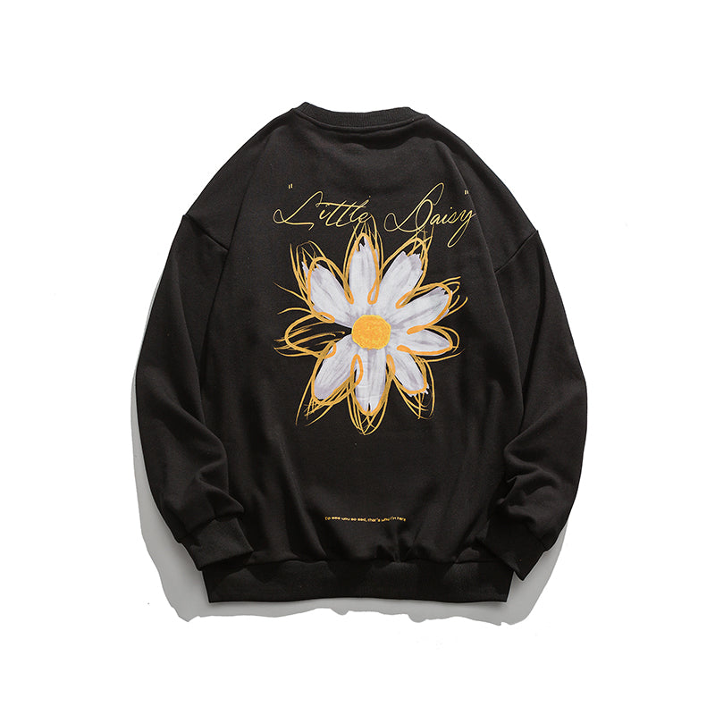 Men's autumn daisy print sweatshirt